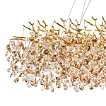 Линейная люстра с хрустальными подвесками Fairytree Gold Crystal Linear Chandelier 14 варинант исполнения - 3 | Loft Concept в Самаре