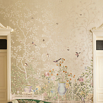 Обои ручная роспись Temple Newsam White Gold gilded silk варинант исполнения - 3 | Loft Concept в Самаре