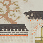 Обои ручная роспись The Art of Learning and Steps for the Flowers by Teo Yang Original colourway on Icefield India tea paper варинант исполнения - 2 | Loft Concept в Самаре