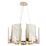 Люстра подвесная круглая с мраморными прямоугольными вставками и золотым основанием Диаметр 55 см Marble square Chandelier варинант исполнения - 2 | Loft Concept в Самаре