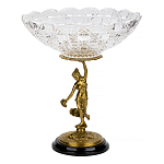 Чаша стеклянная прозрачная на бронзовой подставке с фигуркой девушки Eden Garden варинант исполнения - 1 | Loft Concept в Самаре