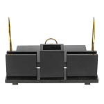 Настольный письменный набор из камня лемезит с гербом России Royal Accessory варинант исполнения - 3 | Loft Concept в Самаре