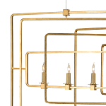 Люстра золотая из пересекающихся прямоугольных элементов Thin Intersecting Rectangles варинант исполнения - 1 | Loft Concept в Самаре