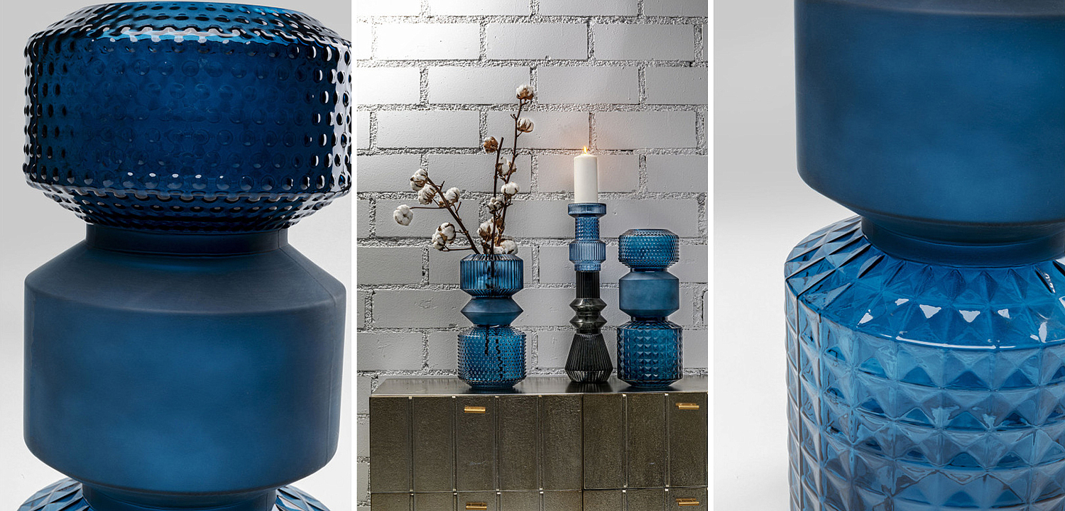 Ваза Geometric Blue Glass Vase 42 - Loft-Concept в Самаре