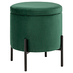 Зеленый пуф на черных ножках SANJAY варинант исполнения - 1 | Loft Concept в Самаре