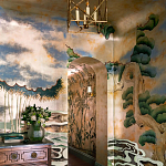 Обои ручная роспись Bamboo River Blossom Original colourway on Deep Rich Gold gilded paper with pearlescent antiquing варинант исполнения - 1 | Loft Concept в Самаре