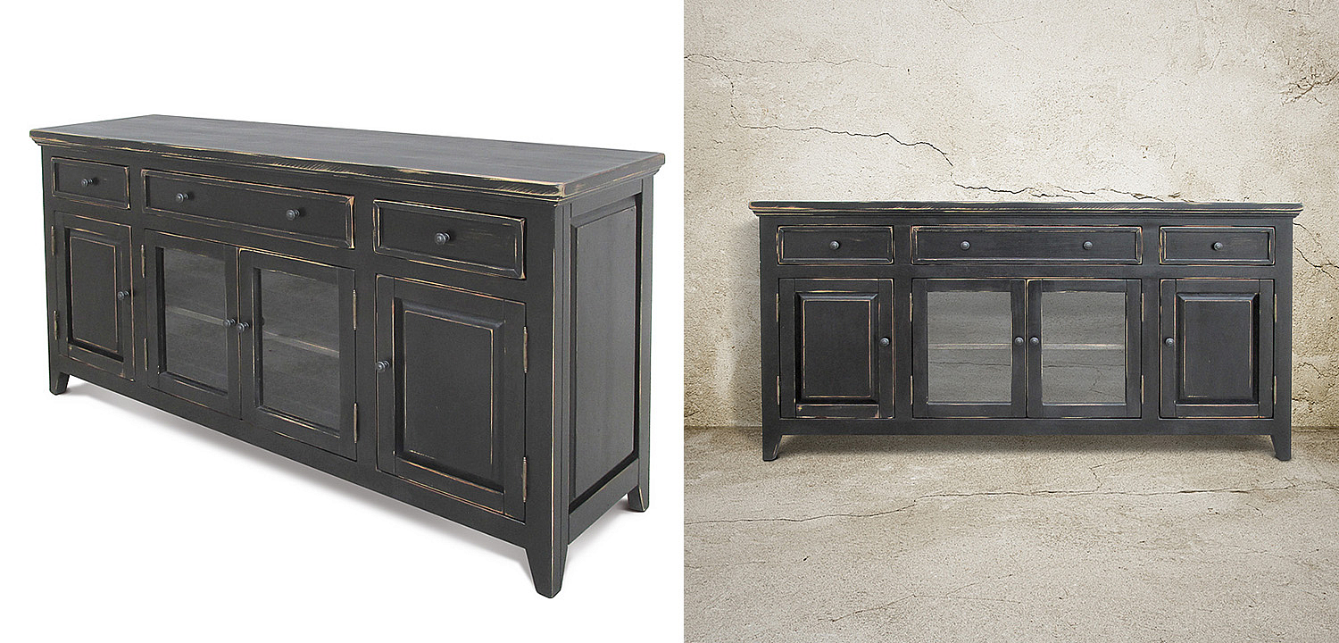 Комод длинный в стиле прованс Geronimo Provence HARMONIE Weathered Charcoal long Комод длинный в стиле прованс Geronimo Provence HARMONIE Weathered Charcoal long - Loft-Concept в Самаре