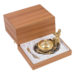 Икорница с декором "Емеля" с гравировкой на подставке из натурального камня Агат Decorative Cavair Dishes варинант исполнения - 4 | Loft Concept в Самаре