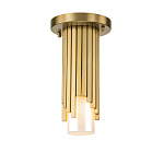 Потолочный светильник латунного цвета с цилиндрическим белым матовым плафоном Elstead Lighting варинант исполнения - 1 | Loft Concept в Самаре
