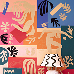 Обои ручная роспись в стиле Арт-деко Jazz Original colourway on painted silk with embroidery варинант исполнения - 2 | Loft Concept в Самаре