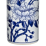 Ваза цилиндрической формы с крышкой и синим цветочным узором на белом фоне Blue & White Ornament варинант исполнения - 2 | Loft Concept в Самаре