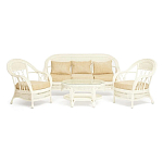 Комплект уличной мебели из ротанга Clara белый варинант исполнения - 1 | Loft Concept в Самаре