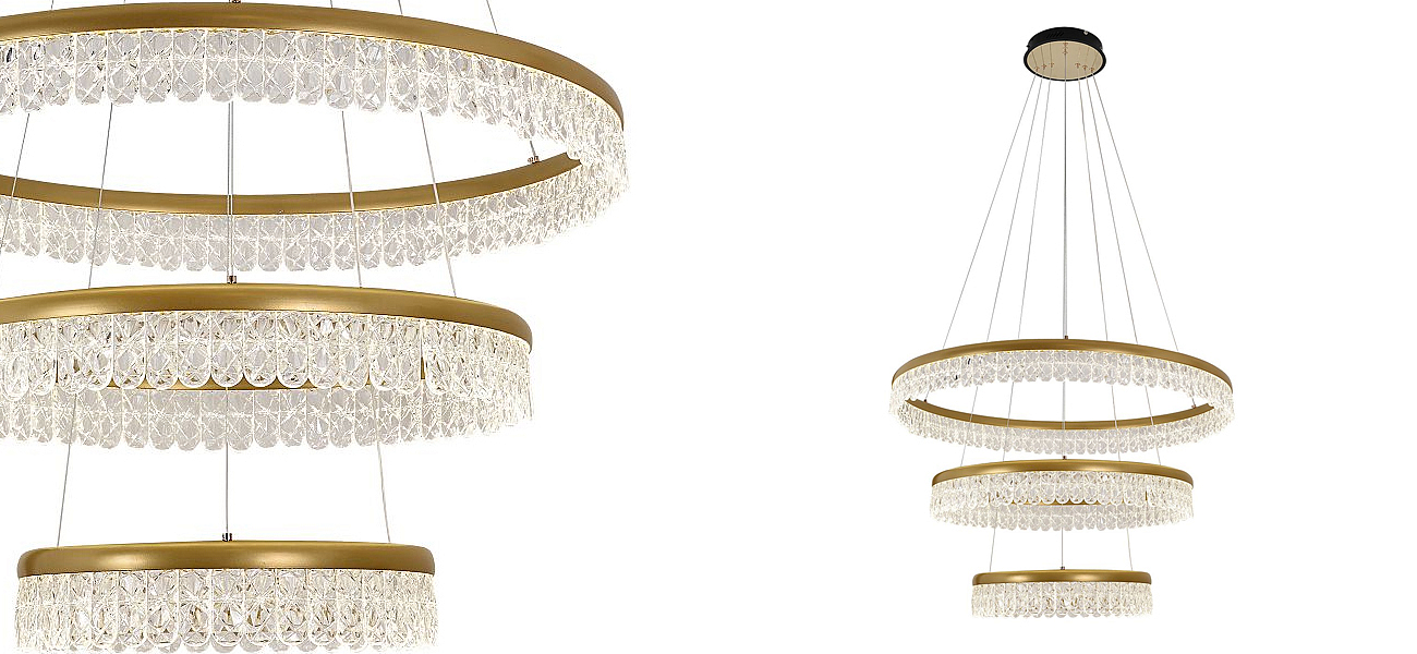 Светодиодная люстра из 3-х колец Pettico Gold Светодиодная люстра из 3-х колец Pettico Gold - Loft-Concept в Самаре