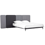 Кровать с большим мягким изголовьем Unity Dark Grey Bed варинант исполнения - 8 | Loft Concept в Самаре