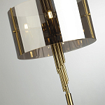 Торшер с круглым плафоном на высокой бронзовой ножке с вертикальным декором из металлических трубок Sohne варинант исполнения - 4 | Loft Concept в Самаре