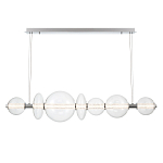 Подвесной светильник линейный с прозрачными стеклянными шарами разного диаметра Eurofase варинант исполнения - 3 | Loft Concept в Самаре