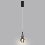 Подвесной светильник с черной металлической основой и рельефным плафоном Glass Pod варинант исполнения - 5 | Loft Concept в Самаре