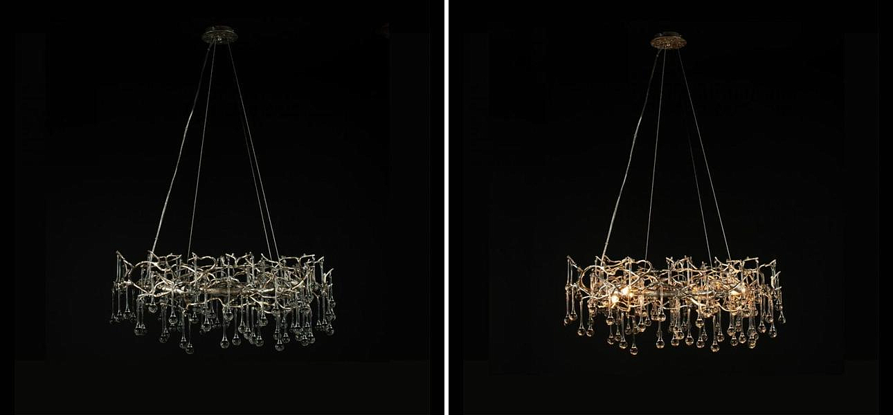 Люстра Crystal Drops Silver диаметр 80 Люстра Crystal Drops Silver диаметр 80 - Loft-Concept в Самаре