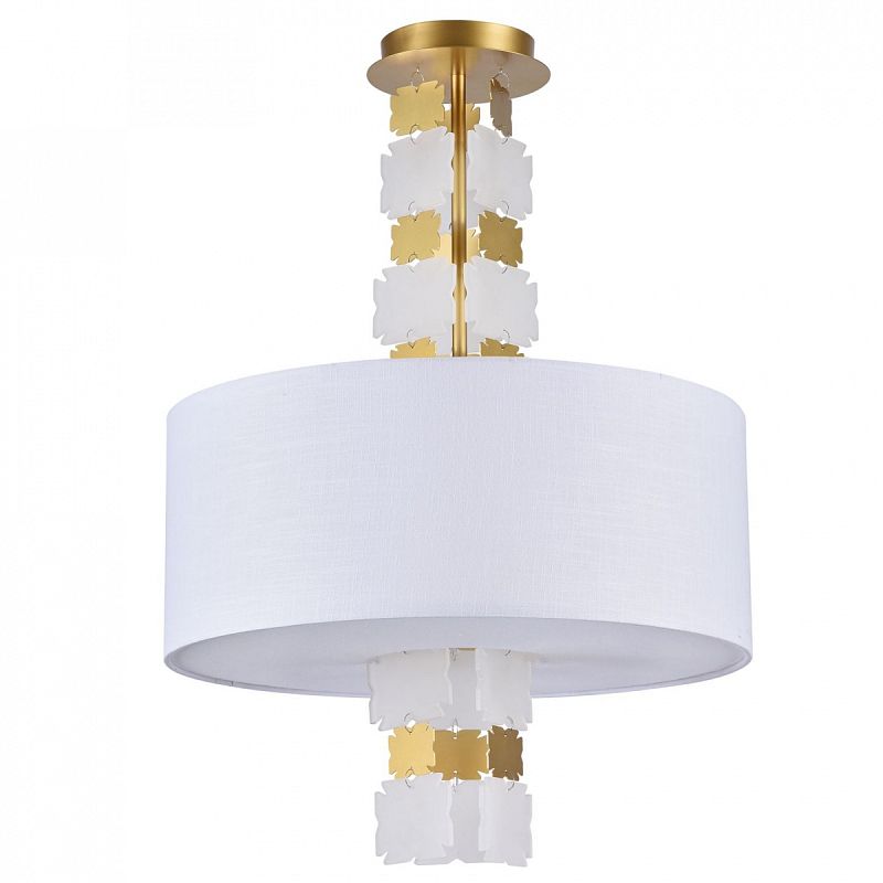 Потолочный светильник Jacopo Mosaic Ceiling Light 3 Белый Латунь Потолочный светильник Jacopo Mosaic Ceiling Light 3 Белый Латунь в Самаре | Loft Concept