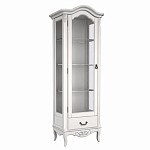 Витрина белая однодверная из массива бука с 4-мя полками и ящиком White Provence варинант исполнения - 2 | Loft Concept в Самаре