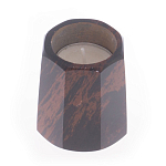 Подсвечник из натурального камня обсидиан со свечой Stone Candlestick варинант исполнения - 2 | Loft Concept в Самаре