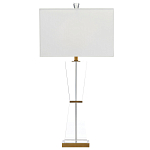 Настольная лампа с прозрачным корпусом и прямоугольным тканевым абажуром Charm and Luxury варинант исполнения - 4 | Loft Concept в Самаре