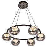 Люстра с круглыми плафонами из дымчато-серого стекла  IONA Grey Glass Chandelier 6 варинант исполнения - 2 | Loft Concept в Самаре