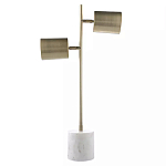 Настольная лампа золотистая на белом мраморном основании Streams of Light варинант исполнения - 2 | Loft Concept в Самаре