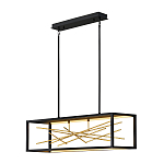 Люстра прямоугольная черного цвета с декором в виде ветвей в золотой отделке Hinkley варинант исполнения - 2 | Loft Concept в Самаре