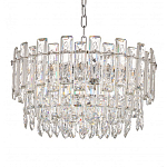 Круглая люстра с хрустальными подвесками на серебряном каркасе Gorgeous Crystal Light варинант исполнения - 3 | Loft Concept в Самаре