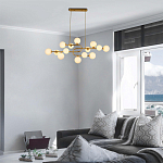 Люстра подвесная с белыми лампами в форме шара Flute варинант исполнения - 1 | Loft Concept в Самаре