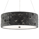 Люстра в форме цилиндра с чёрным фактурным абажуром Round Necklines варинант исполнения - 2 | Loft Concept в Самаре