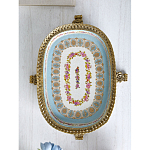 Чаша с цветочным орнаментом на бронзовых ножках Eden Garden варинант исполнения - 5 | Loft Concept в Самаре