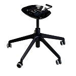 Стул с мягкой бежевой обивкой из велюра и подъемно-поворотным механизмом на черных колесиках Harper Beige варинант исполнения - 3 | Loft Concept в Самаре