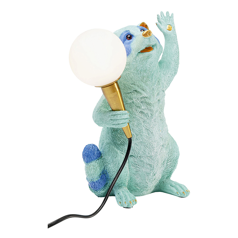 Настольная лампа для детской Голубой Енот  Золотой Бирюзовый Синий в Самаре | Loft Concept 