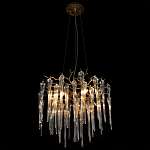 Люстра подвесная круглая в виде ветвей деревьев бронзового цвета с прозрачными подвесками-каплями Droplet Chandelier варинант исполнения - 2 | Loft Concept в Самаре