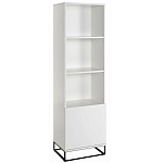 Стеллаж книжный белый с 3-мя открытыми полками и дверкой Strict Lines варинант исполнения - 1 | Loft Concept в Самаре