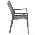 Стул темно-серый с высокой плетеной спинкой и сиденьем Braided Strength варинант исполнения - 2 | Loft Concept в Самаре