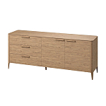 Тумба с 3-мя выдвижными ящиками и 2-мя дверцами из массива дуба Type oak L варинант исполнения - 1 | Loft Concept в Самаре