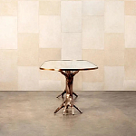 Обеденный стол с фигурным декором бронзового цвета Dichotomy racetrack варинант исполнения - 4 | Loft Concept в Самаре