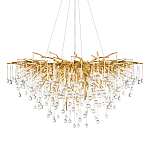 Люстра подвесная с прозрачными стеклянными подвесками в форме капель Диаметр 100 см Droplet Chandelier варинант исполнения - 1 | Loft Concept в Самаре