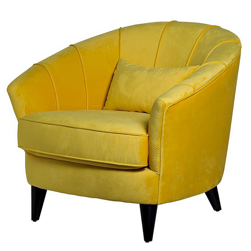 Amour Curved Back Velvet Chair Yellow Желтый в Самаре | Loft Concept 