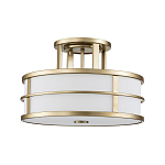 Потолочный светильник с белым матовым абажуром в металлическом каркасе Feiss варинант исполнения - 1 | Loft Concept в Самаре