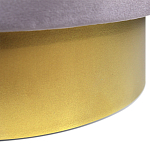Пуф фиолетовый велюр на золотом металлическом основании Golden Belt варинант исполнения - 3 | Loft Concept в Самаре