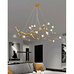 Люстра в виде золотой ветки с цветами Glass Flower Pendant Light варинант исполнения - 6 | Loft Concept в Самаре