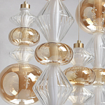 Люстра с плафонами из прозрачного и янтарного стекла в виде шаров и ромбов Gabriel Scott Luna варинант исполнения - 4 | Loft Concept в Самаре