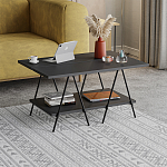 Стол журнальный с прямоугольной столешницей и полкой цвета антрацит ESSEL ANTHRACITE варинант исполнения - 2 | Loft Concept в Самаре