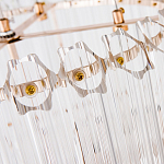 Люстра подвесная круглая с прозрачными хрустальными трубками и золотистым каркасом Диаметр 44 см Hexagon Tube Light варинант исполнения - 3 | Loft Concept в Самаре