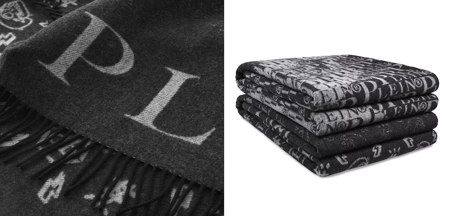 Плед Philipp Plein Plaid Cashmere Monogram Плед Philipp Plein Plaid Cashmere Monogram - Loft-Concept в Самаре
