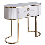 Консоль с белая овальная с мраморной столешницей Thoroughbass  варинант исполнения - 1 | Loft Concept в Самаре